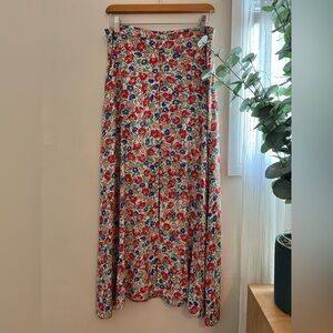 Nobody’s Child Chic Floral Maxi Skirt - Red and Blue